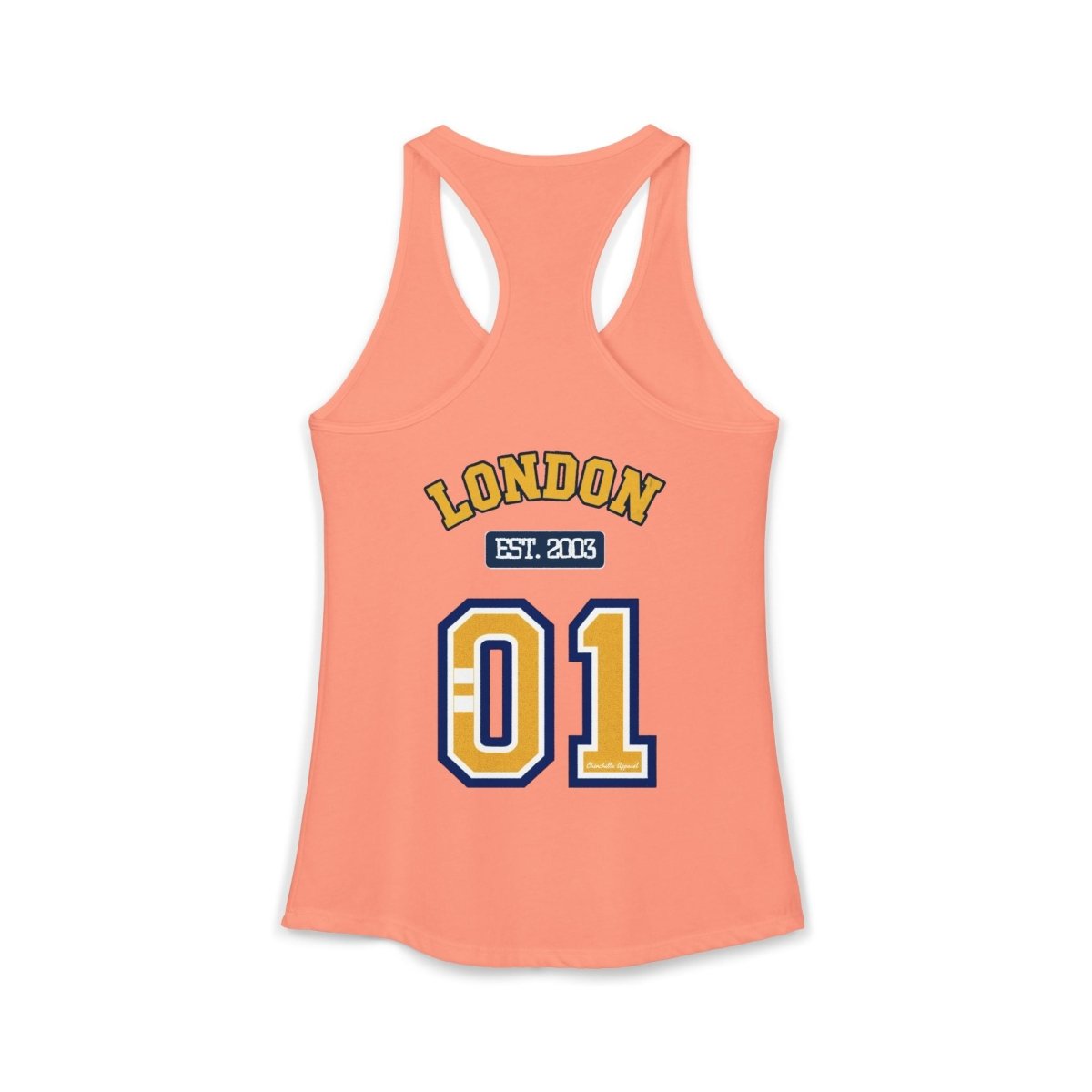 London (LDN) Varsity Women's Ideal Racerback Tank - Chinchilla Choons